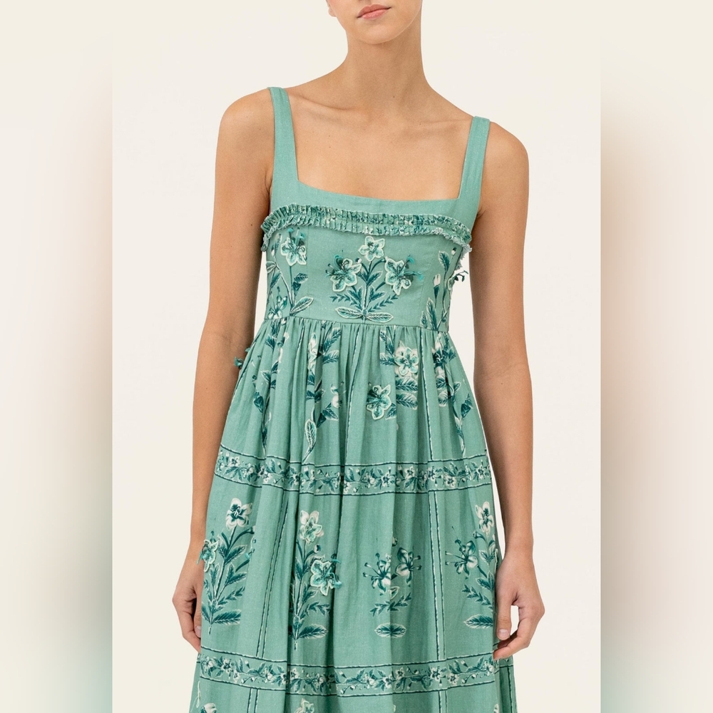 Agua By Agua Bendita - Barbara Ceiba Embroidered Linen Maxi Dress